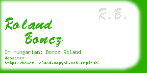 roland boncz business card